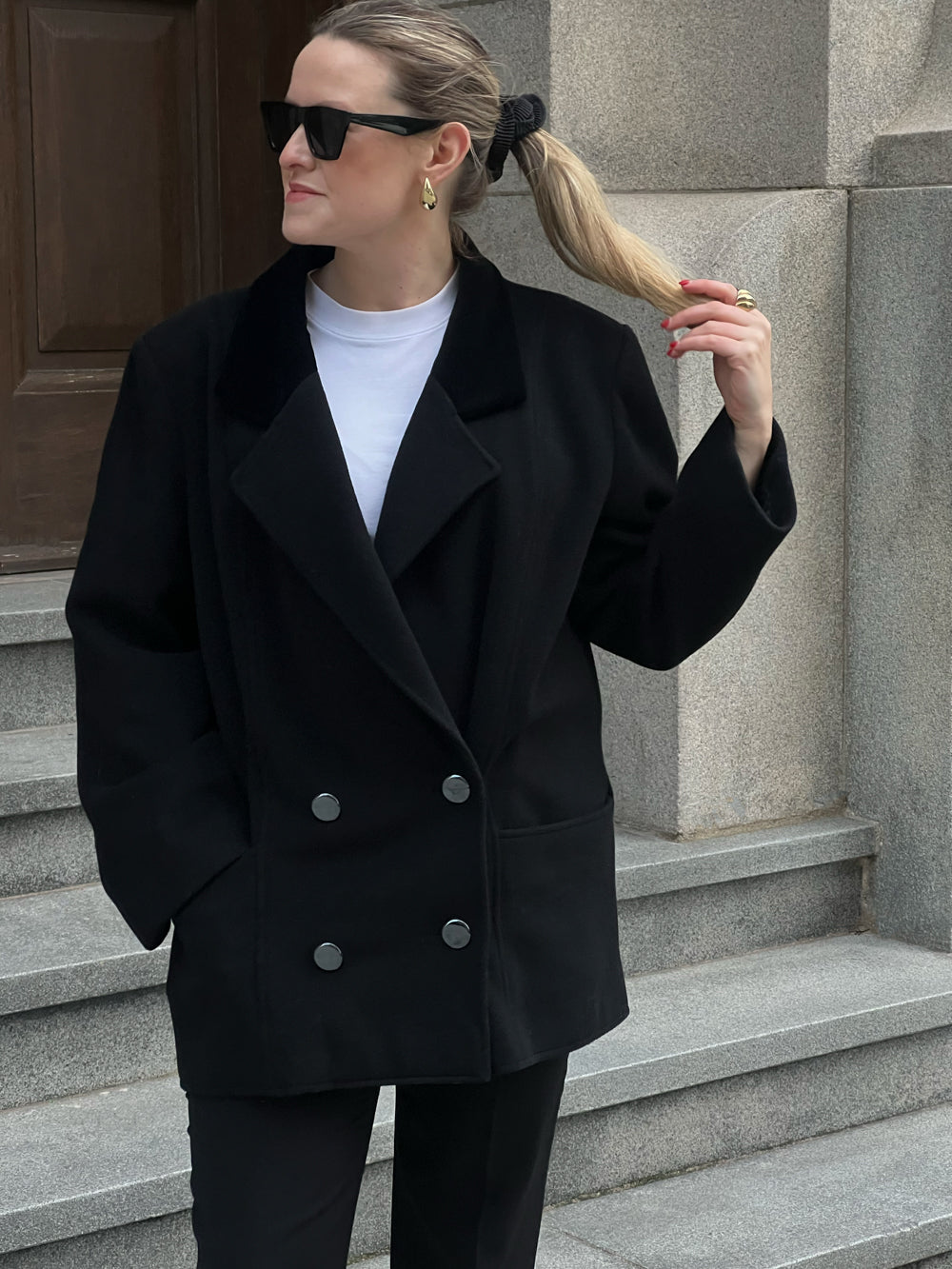 Vintage Cashmere Double Breasted Coat Size M 8 12