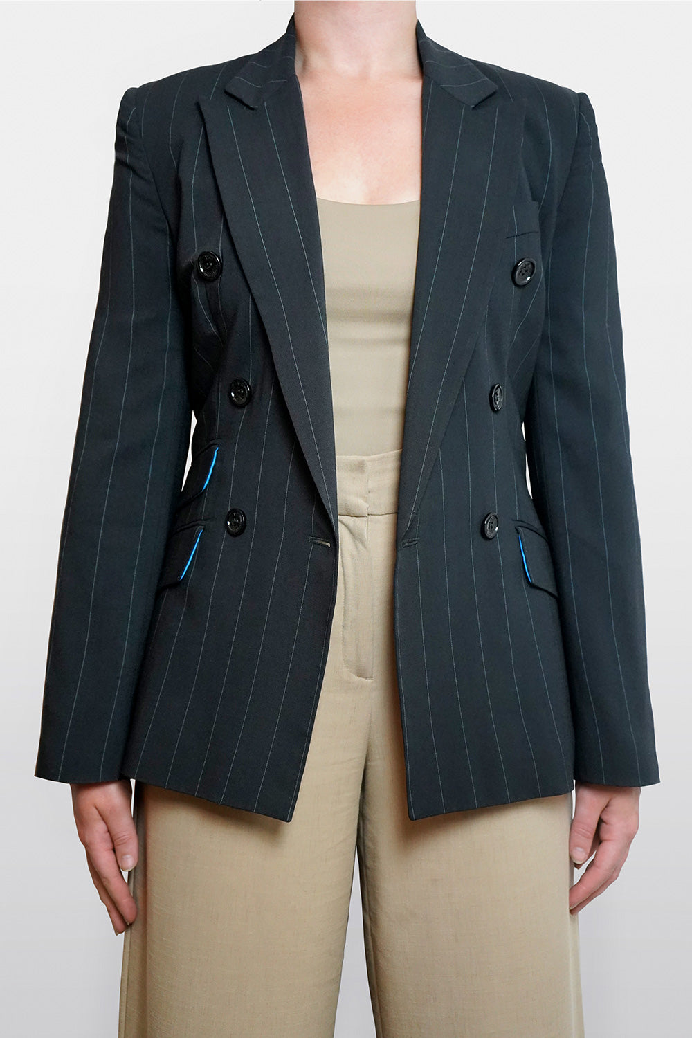 Dolce & Gabbana Pre-Owned Double Breasted Pinstripe Blazer Size 6-8