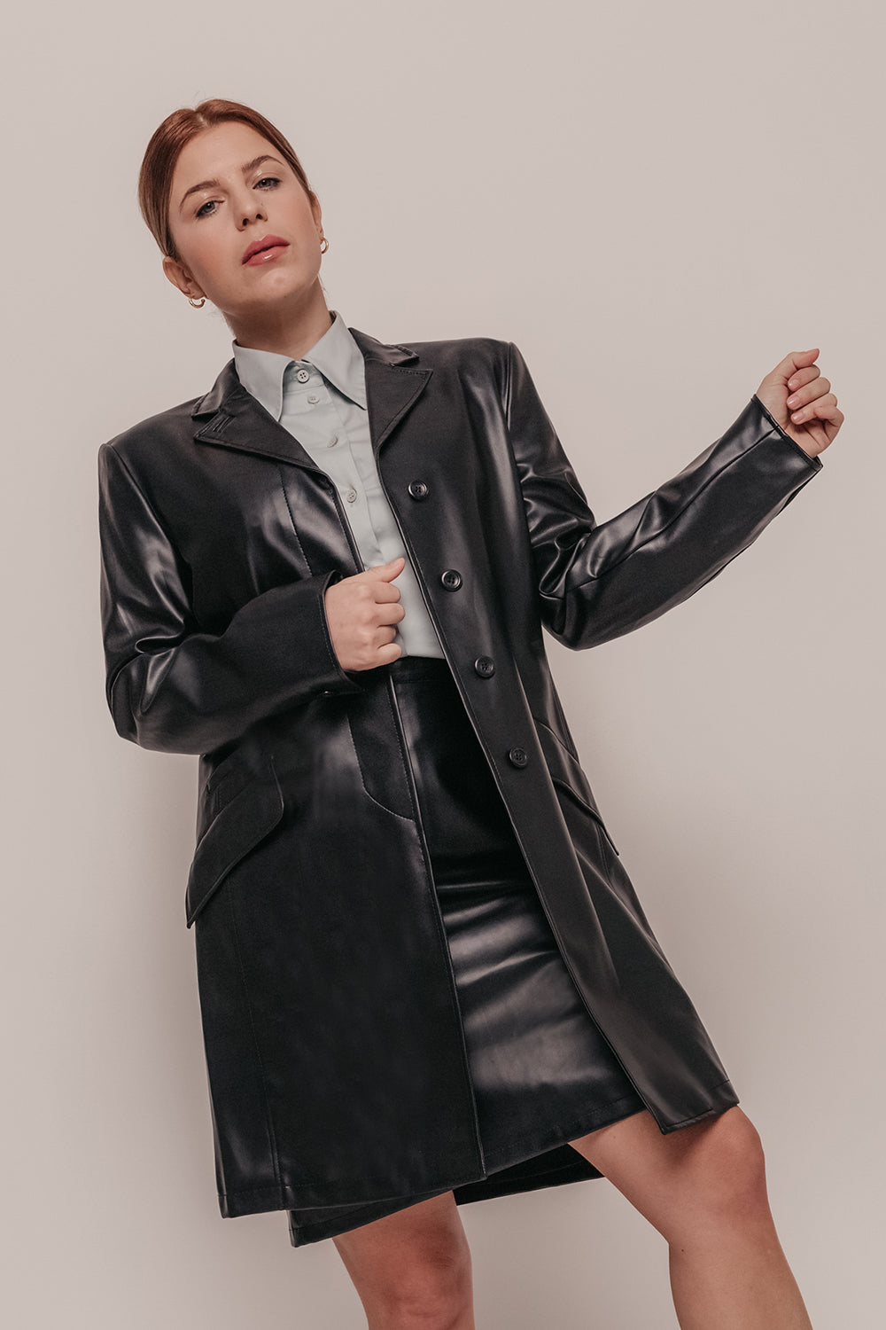 Leather skirt hotsell and jacket