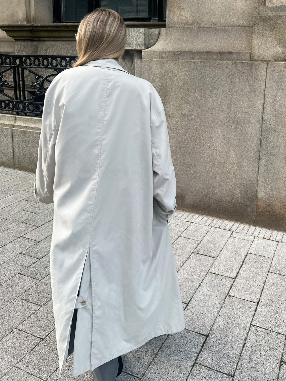 Vintage Bugati Oversized Cotton Trench Coat Size L 12 16