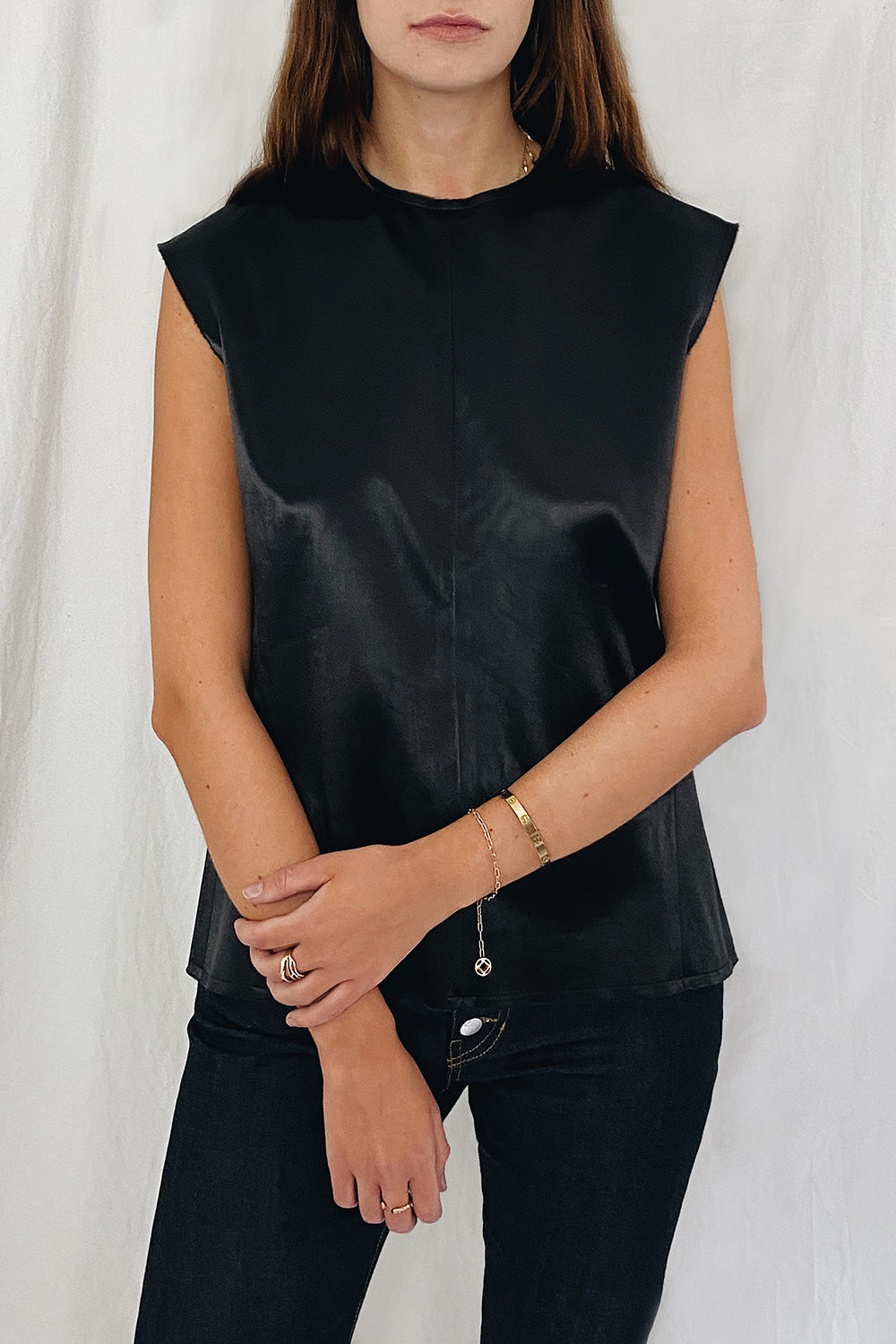 Celine Silky Sleeveless Vest Top Size 12