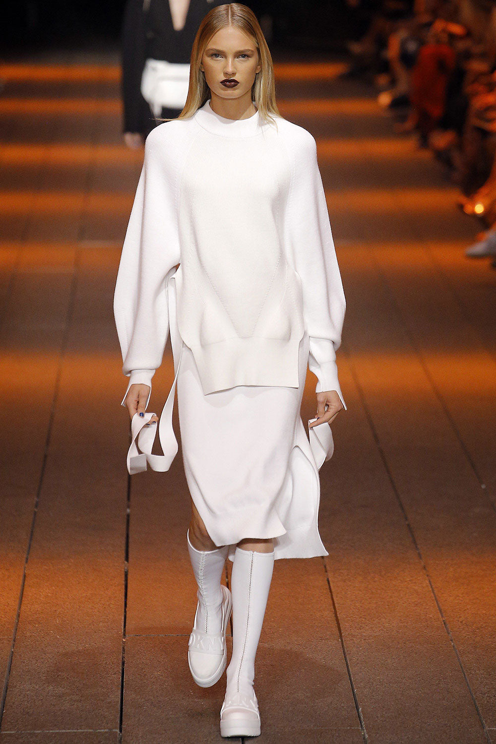DKNY Runway Sculptural Sleeve Open Back Jumper Size S