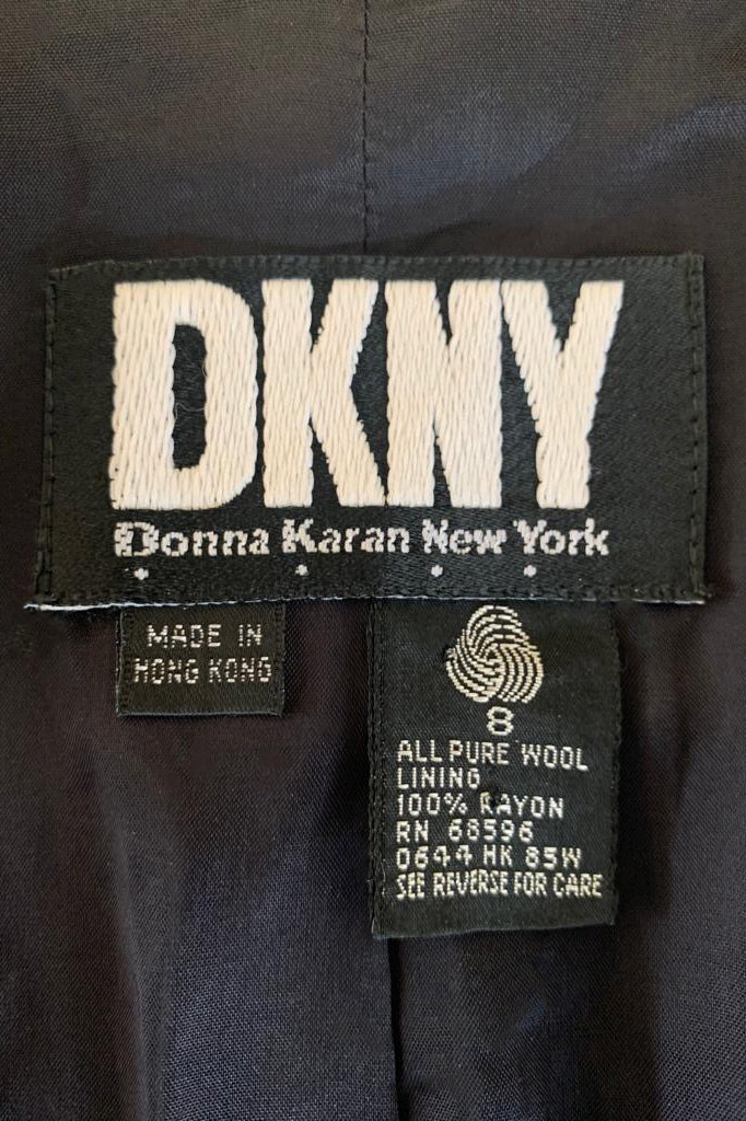 DKNY 100% Wool Classic Black Blazer Size 8