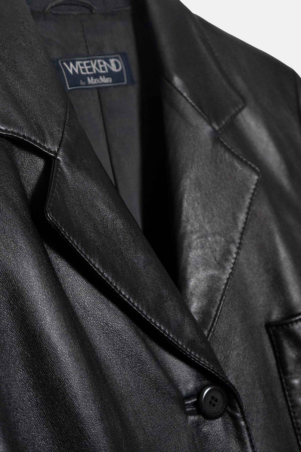 Max Mara Vintage Leather Blazer Detail
