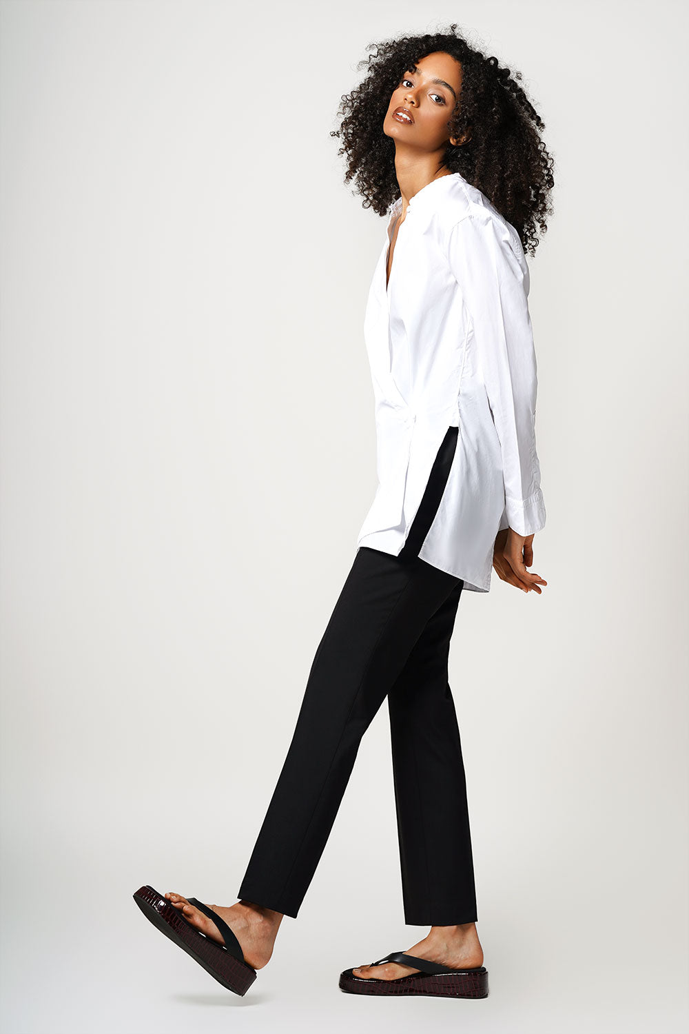 Helmut Lang Classic White Longline Multi-Way Shirt Size S