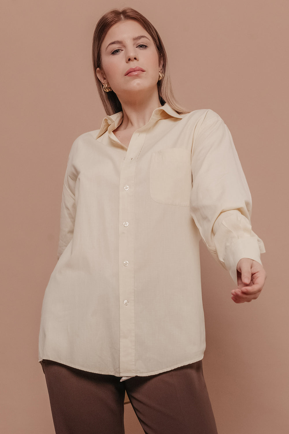Yves Saint Laurent 100% Cotton Oversized Shirt Size L